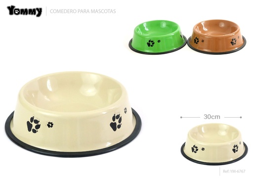 [YM6767] Cuenco de acero inoxidable para perros de 30 cm - Accesorios para animales