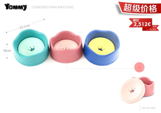[YM6807] Comedero para mascotas flotante 23.7x10cm para alimentación