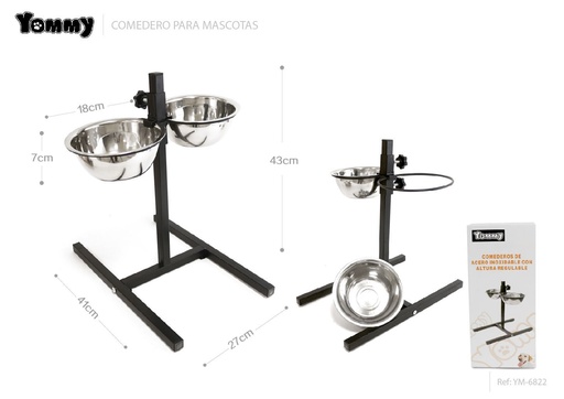 [YM6822] Comedero para perros Φ18*7(41*27*43) - Accesorios para mascotas