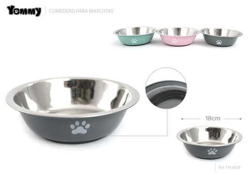 [YM6829] Comedero antideslizante para mascotas 18cm - Plato para alimentación