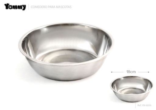 [YM6836] Poco más grueso cuenco de acero inoxidable para perros 18 cm - Cuenco para mascotas