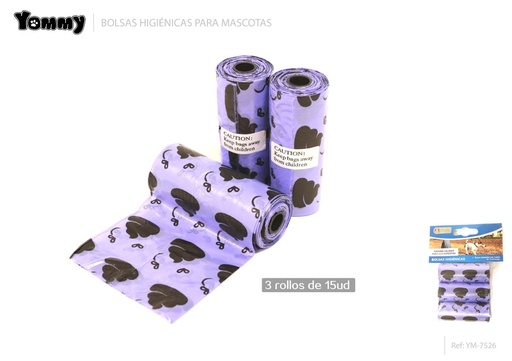 [YM7526] Bolsa de excrementos azul 3*15 - Bolsas desechables