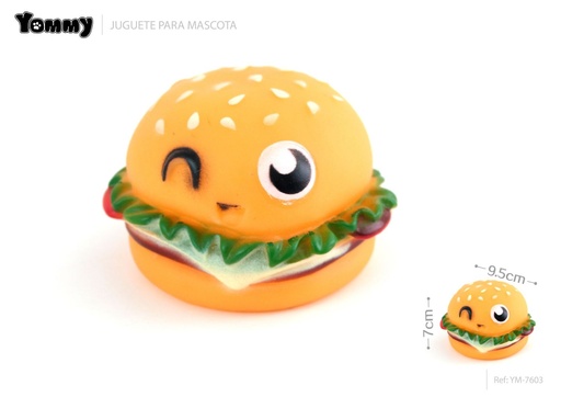 [YM7603] Juguete de mascotas hamburguesa 9.5*7cm - Juguetes para mascotas