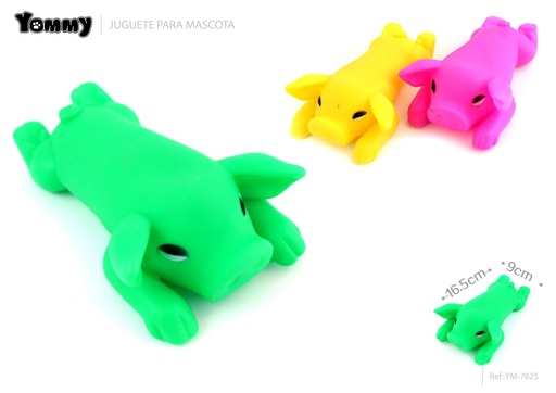 [YM7625] Juguete de goma en forma de cerdo para mascotas 16.5x9x5cm - Juguete