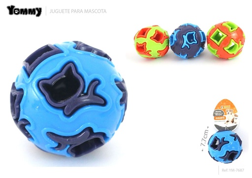 [YM7687] Juguete para mascotas TPR con cascabel 7.7cm para juegos y entretenimiento