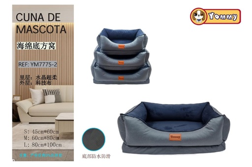 [YM7775-4] Cuna de perro gris 3 piezas - Accesorios para mascotas y confort canino
