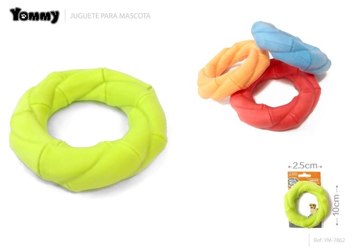 [YM7862] Juguete de goma con círculo de espuma 10cm*2.5cm - Juguetes para mascotas