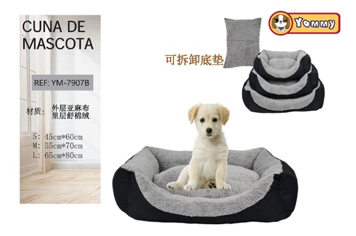 [YM7907B] Cuna de perro 3 piezas color azul oscuro - Camas para mascotas de lujo