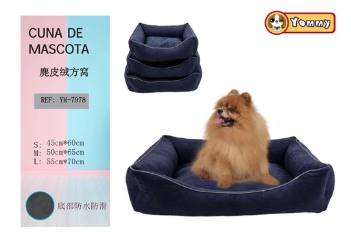 [YM7978] Cuna de Mascota de Piel de Ciervo Azul - Accesorios para Mascotas