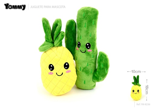 [YM8236] Juguete de peluche para mascotas piña y cactus 18x10cm