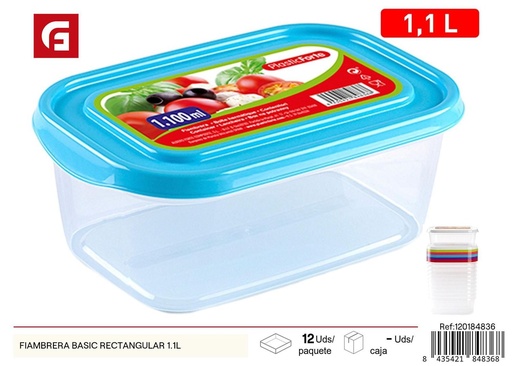 [A002760] Fiambrera básica rectangular 1.1L almacenamiento