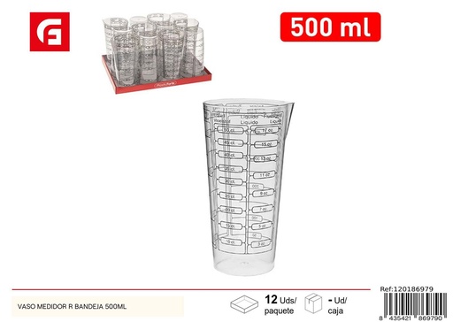 [120186979]  Vaso medidor R bandeja 500 ml - Recipiente de plástico