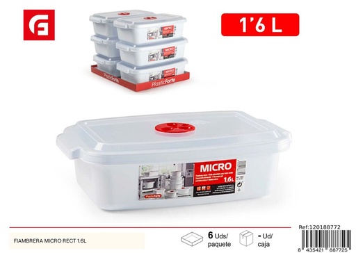 [A002741] Fiabrera rectangular micro 1.6L - Plásticos de cocina
