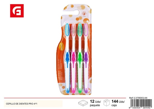 [137800144] Cepillo de dientes Pro 4 unidades - Productos de cuidado personal