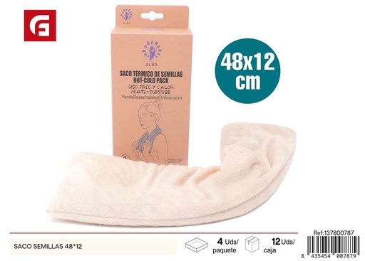 [137800787] Saco de semillas para terapias de calor 48x12 cm - Productos de cuidado