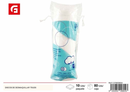 [137800804] Discos de desmaquillar 70uds - Baño e higiene personal