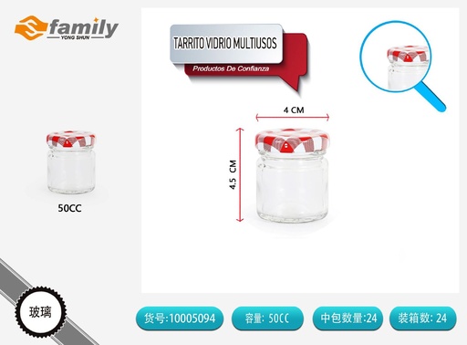 [A003381] Tarro de vidrio multiusos 50cc almacenamiento de cocina