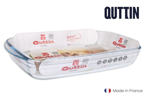 [10005386] Fuente de vidrio rectangular 355x22 cm 3L Quttin - Utensilios de cocina