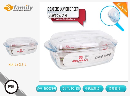[10005398] Cacerola de vidrio con tapa de 6.7L - Utensilios de cocina