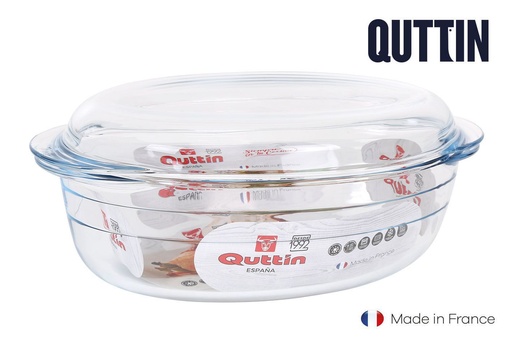 [10005396] Cacerola oval de vidrio con tapa 3L+1L - Utensilios de cocina
