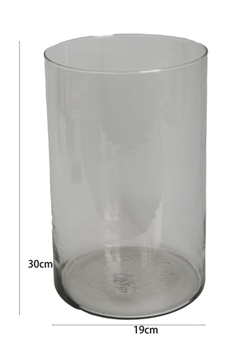 [8435525700692] Florero de vidrio cilíndrico 19/30cm para decoración