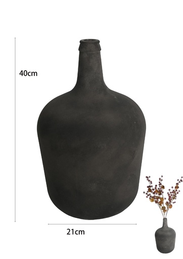 [8435525718895] Garrafa envejecida negra 10L - Decoración de flores
