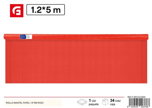 [130141564] Mantel desechable rojo 1.2 x 5 m - Artículos de fiesta