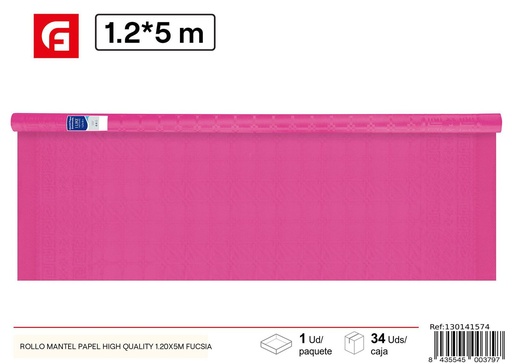[130141574] Rollo mantel papel alta calidad fucsia 1.20*5m - Artículos desechables