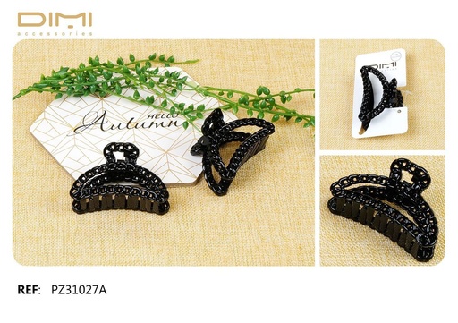 [8435560253375] Pinza negra 7 cm 12 unidades - Accesorios para el cabello