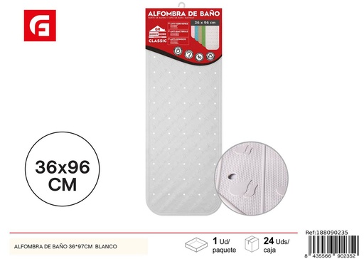 [188090235] Alfombra de baño blanca 36x97 cm - Accesorios de baño