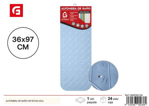 [188090236] Alfombra de baño azul 36x97 cm - Accesorios de baño