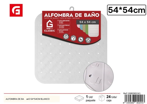 [188090241] Alfombra de baño 54x54 cm blanca - Accesorios de baño