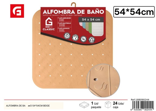 [188090244] Alfombra de baño 54x54 cm beige - Accesorios de baño