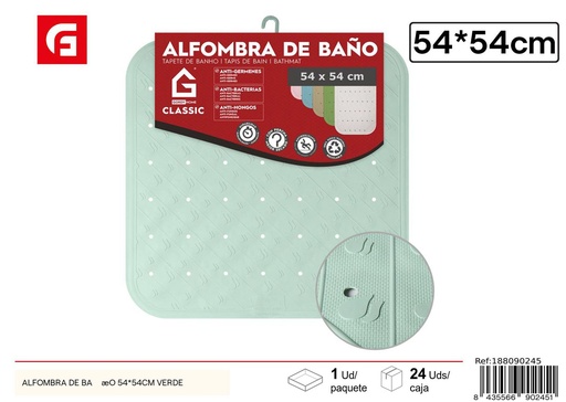 [188090245] Alfombra de baño 54x54 cm verde - Accesorios de baño