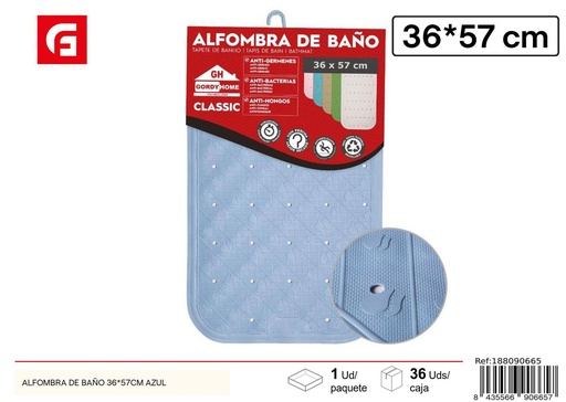 [188090665] Alfombra de baño antideslizante 36x57 cm azul para baño