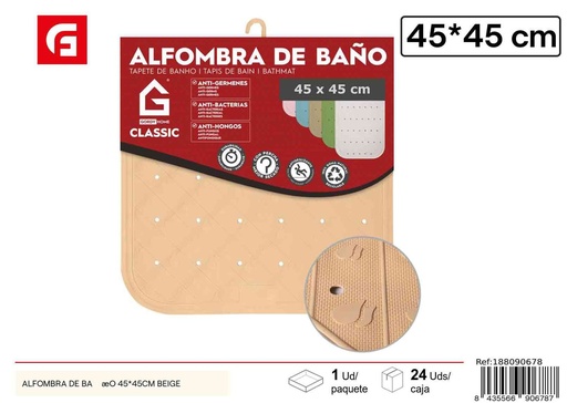 [188090678] Alfombra de baño beige 45x45 cm - Antideslizante