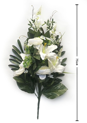 [8435588800162CREMA-4] Ramo grande de flores artificiales - Decoración floral para el hogar