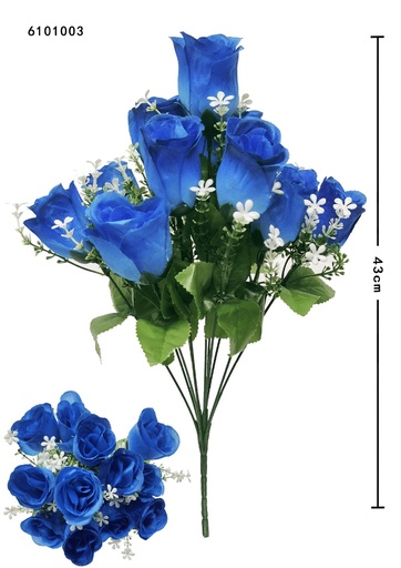 [6101003蓝色] Ramo de flores artificiales rosas para decoración