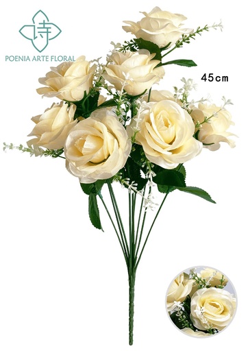 [6101008FUCSIA] Ramo de flores artificiales 10 cabezas - Decoración funeraria