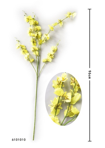 [6101010AMARILLO] Flores artificiales de orquídea amarilla - Decoraciones