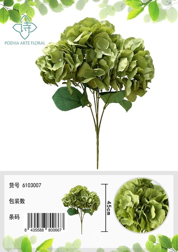 [6103007淡绿色] Arreglo de flores artificiales - Decoración de hogar