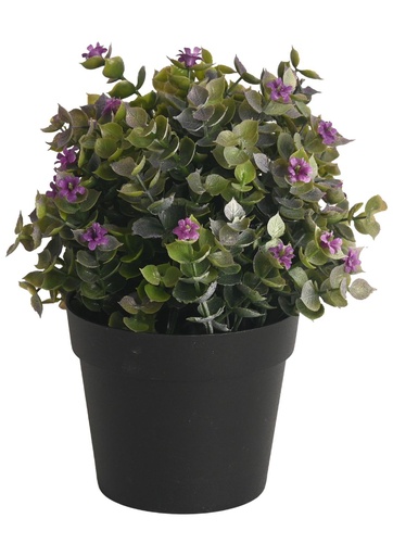 [5101079粉] Planta artificial de eucalipto en maceta violeta para decoración