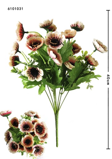 [6101031-1双莲] Ramo de flores artificiales de crisantemo para decoración