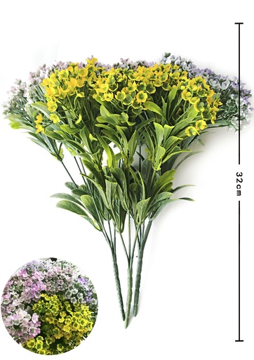 [620262混装] Ramo de césped artificial con 5 cabezas para decoración
