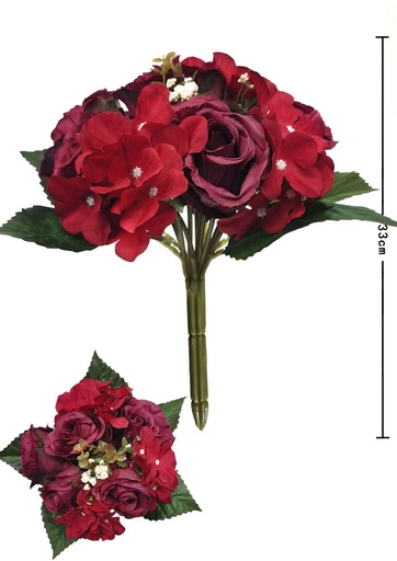 [630163红色] Ramo de flores artificiales rojas - Decoración floral