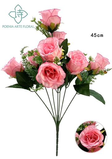 [6101051浅粉] Ramo artificial - 8 cabezas de tulipán dorado - Decoración floral