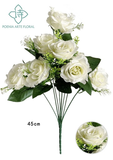 [6101052粉色] Flores artificiales de rosa con borde 8 piezas para decoración