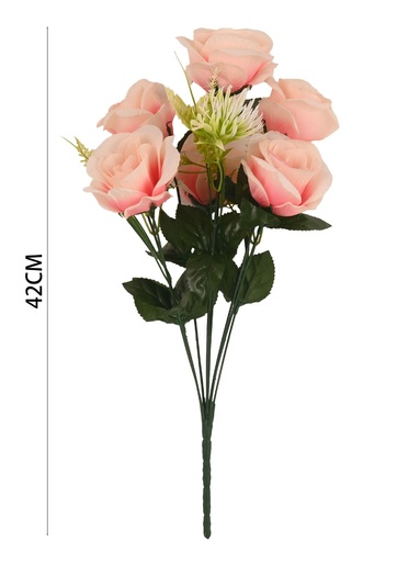 [6101077粉色] Ramo de flores artificiales rosas - Decoración floral