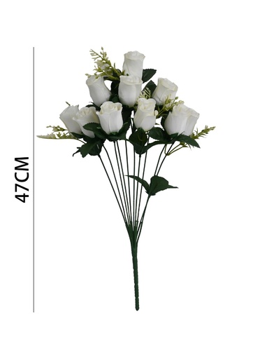 [6101083奶白] Flores artificiales 10 cabezas para decoración de tumbas
