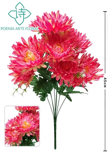 [630239-深粉色8435588850389] Ramo de flores artificiales 8 cabezas (blanco) - Decoración funeraria